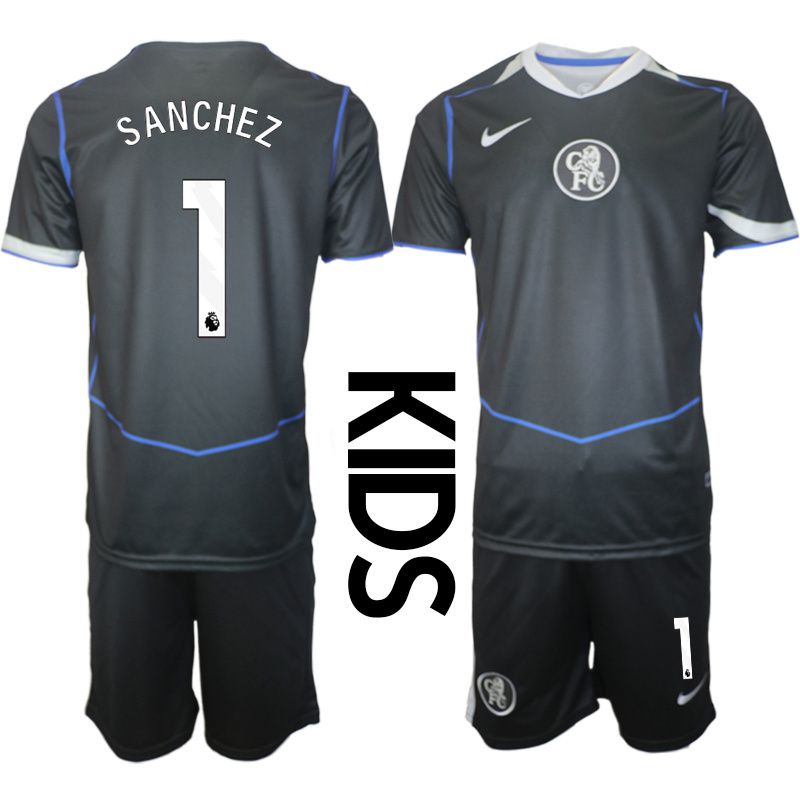 Youth 2025-2026 Club Chelsea away black #1 Soccer Jersey